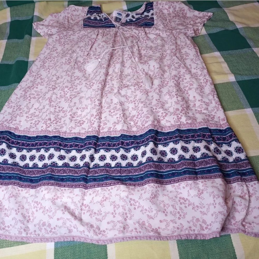 Old Navy M Shortslves Mlticolred Lined 100% Rayon Boho Peasant Women's Top Tunic